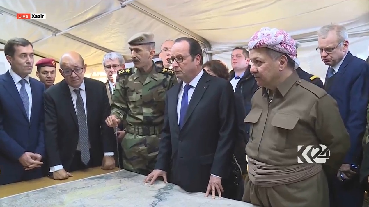 اولوند وبارزاني يتفقدان الخطوط الأمامية للبيشمركة على مشارف الموصل